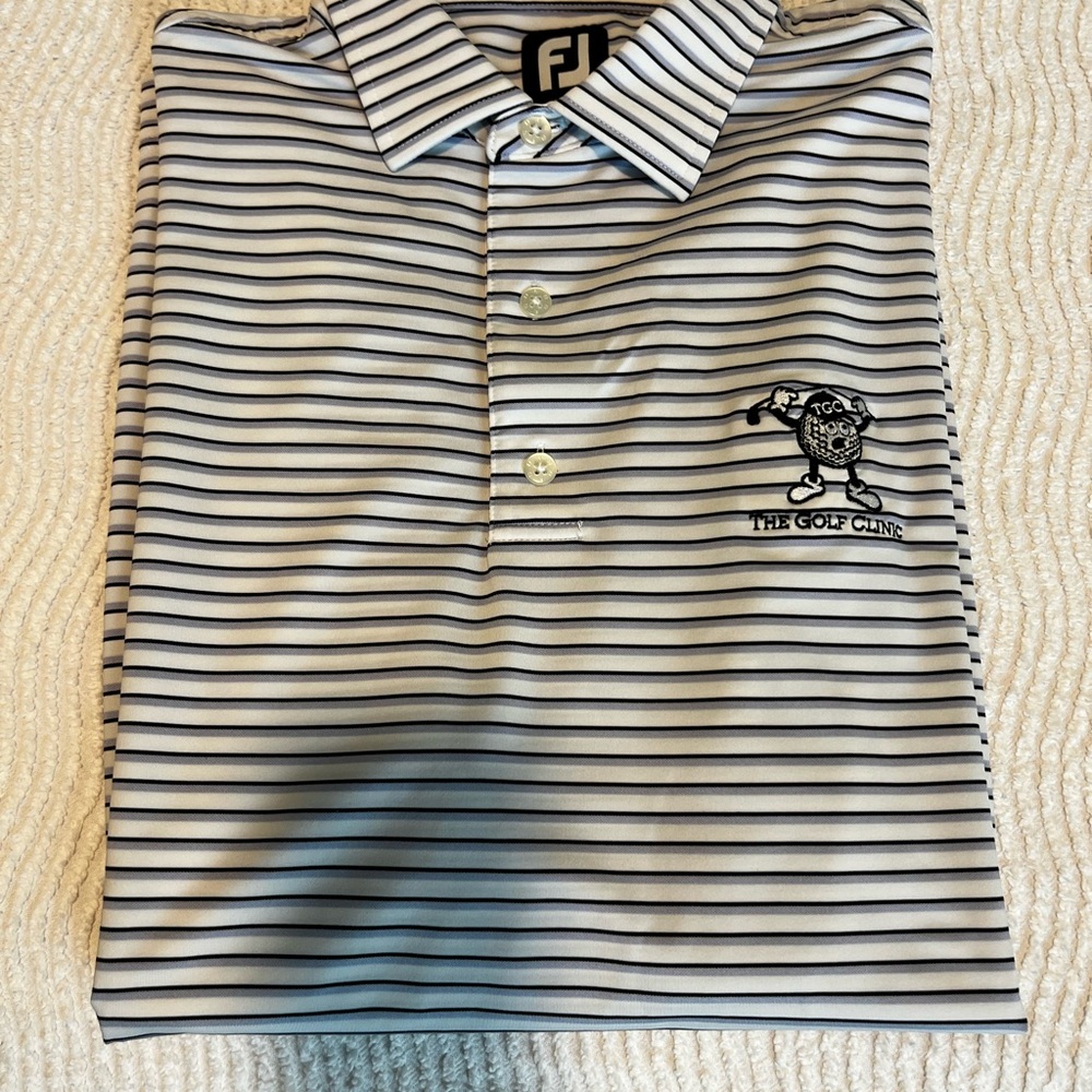 FootJoy Golf Shirt - White with stripes